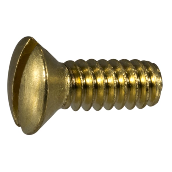 Midwest Fastener #10-24 x 1/2 in Slotted Oval Machine Screw, Plain Brass, 24 PK 61594 - main